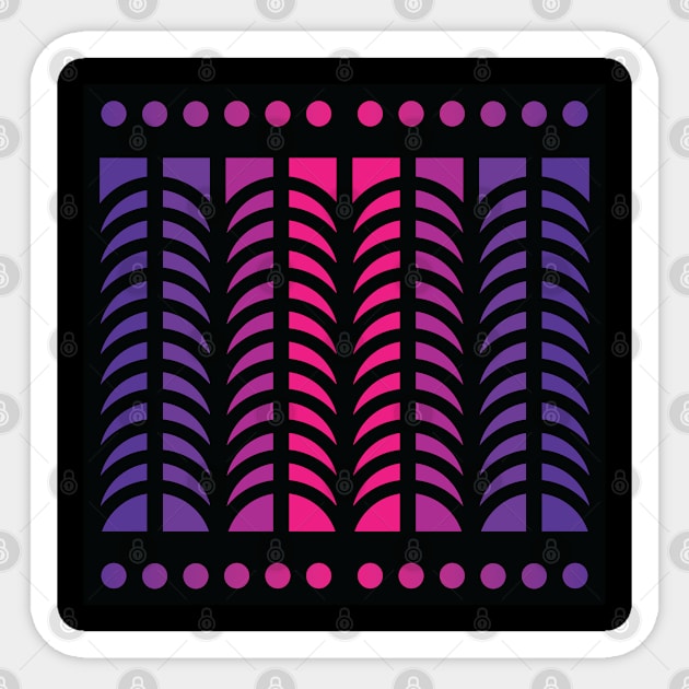 “Crescent Moons” - V.2 Purple - (Geometric Art) (Dimensions) - Doc Labs Sticker by Doc Labs